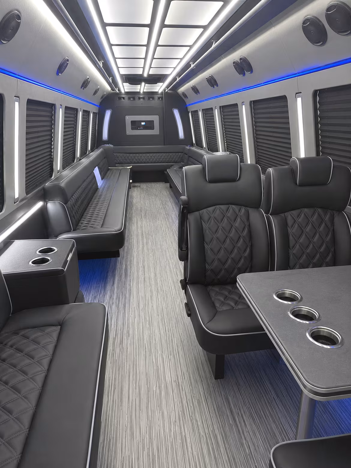 athens 25 passenger party bus inside