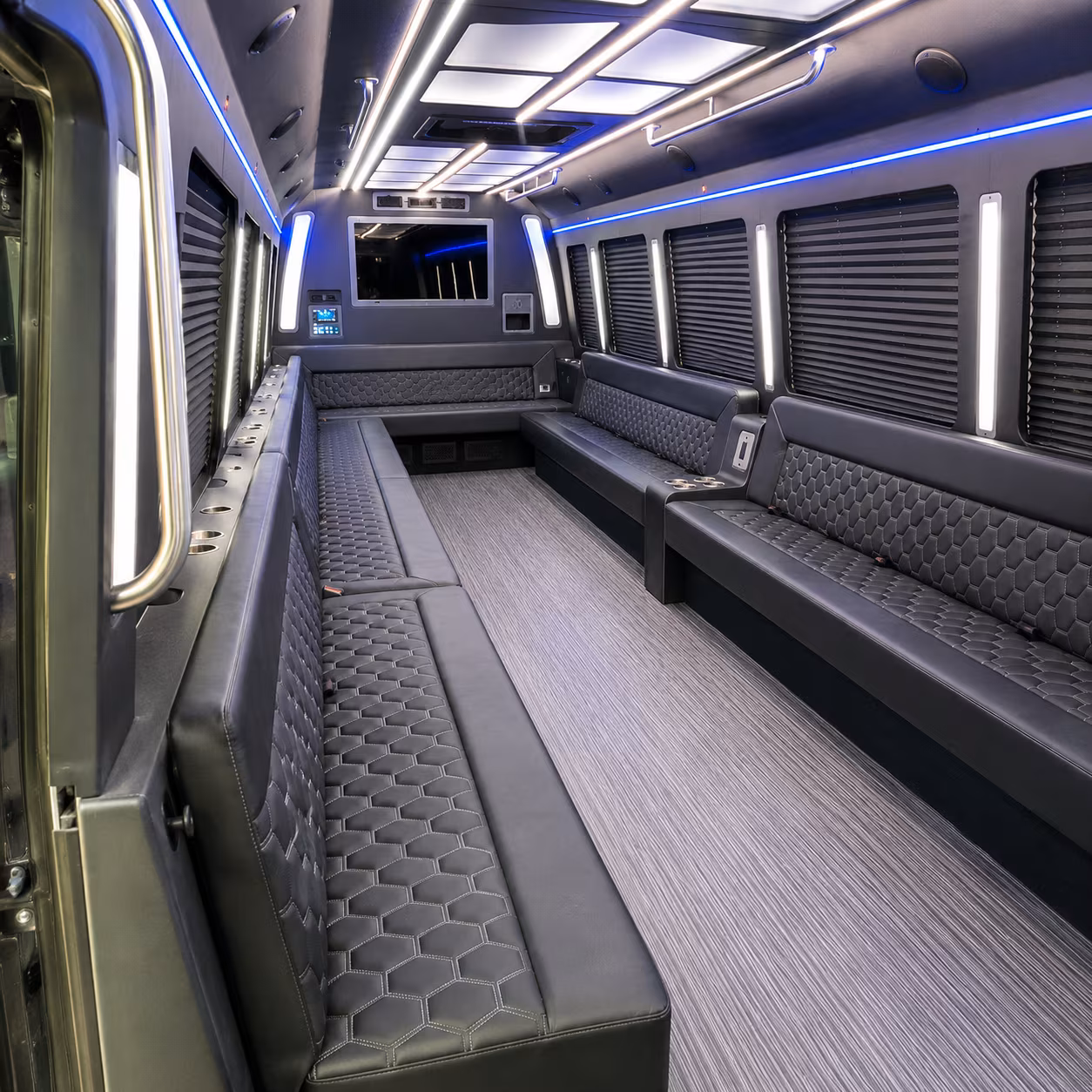 athens 40 passenger party bus interior