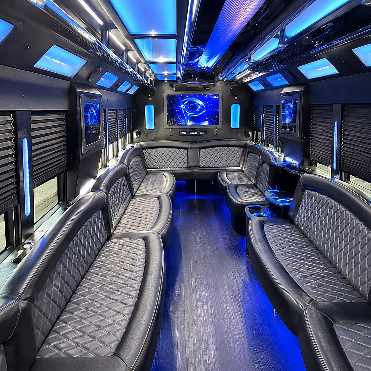 athens 50 passenger party bus interior