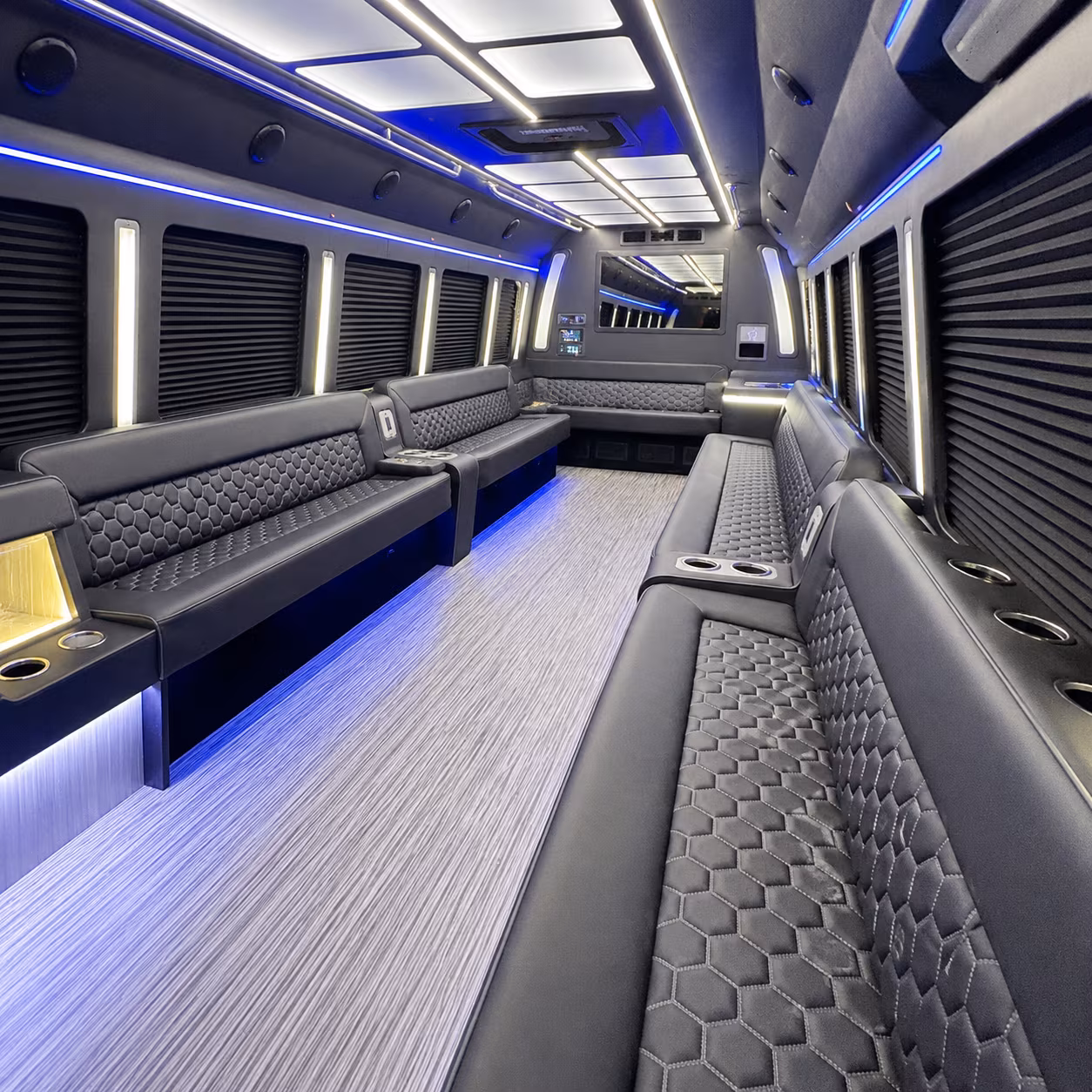 athens party bus rental interior